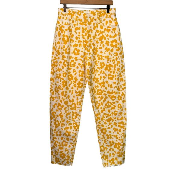 Mother Curbside Heel Fray Jean Floral Leopard in Second Chance - Picture 3 of 12